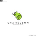 Green chameleon. Logo template